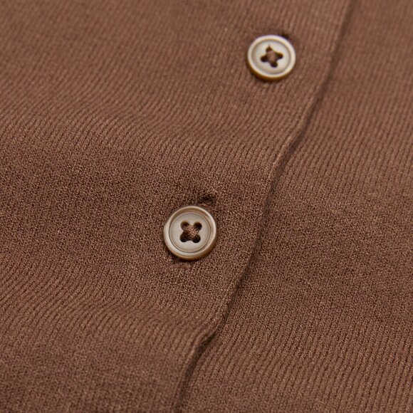 NWOT Aritzia/Sunday Best Izzy Cropped Cardigan in Cognac Brown, Size S - Picture 2 of 9